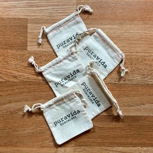 ✨ 5/$25 ✨ ($1/ bag!) LOT OF 5 ♡ Pura Vida Canvas Jewelry Bags